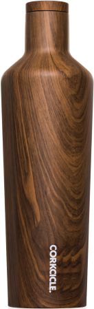 Corkcicle 25 oz canteen and water bottle in walnut wood